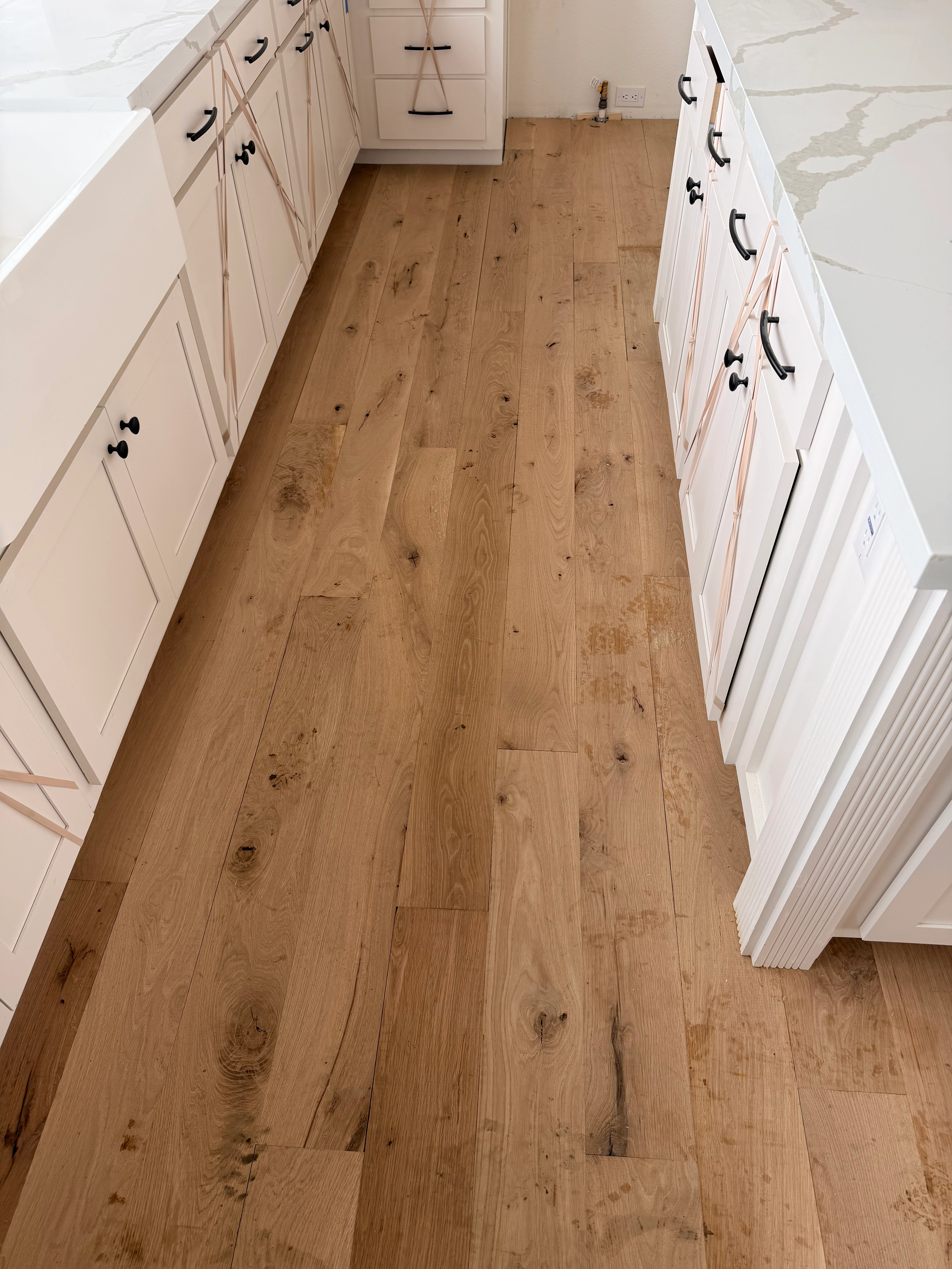 Hardwood kitchen flooring installation