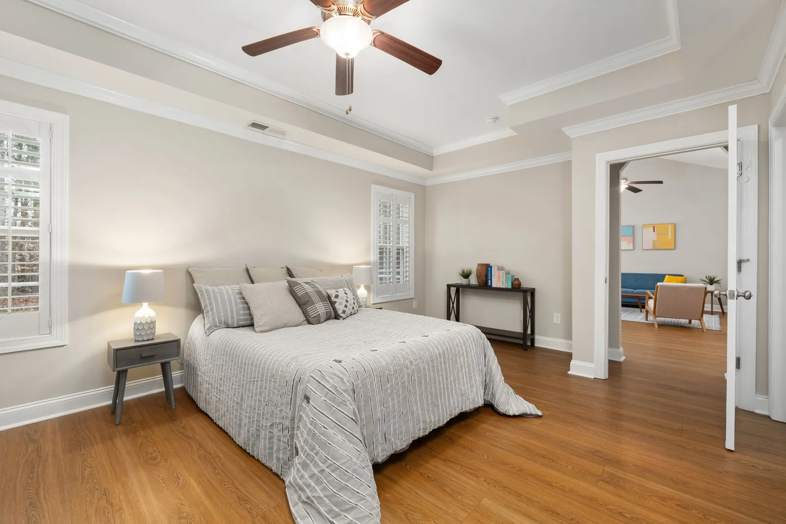 Laminate flooring in a bedroom in Redlands, CA