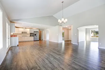 Laminate flooring across a large room